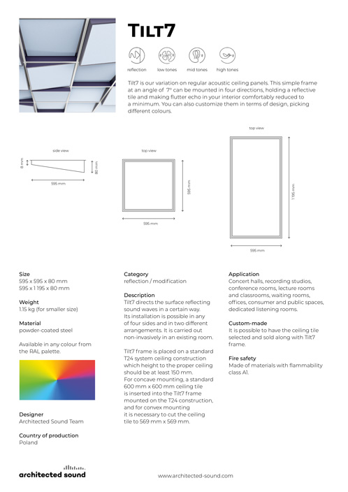 Architected Sound Tilt7 ceiling frame - Thumbnail cover of product sheet