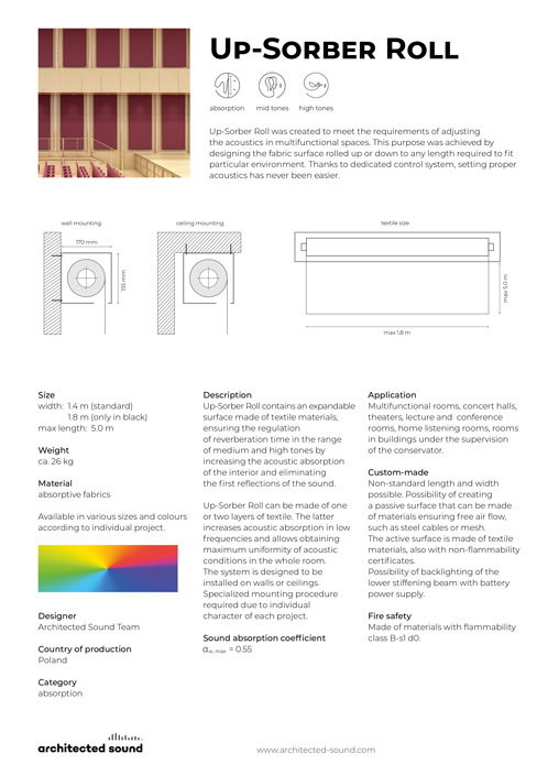 Architected Sound Up-Sorber Roll - Expandable sound-absorbing banner - Thumbnail of product sheet cover