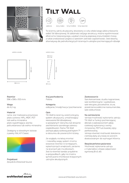 Miniaturka okładki karty katalogowej panelu akustycznego Tilt Wall