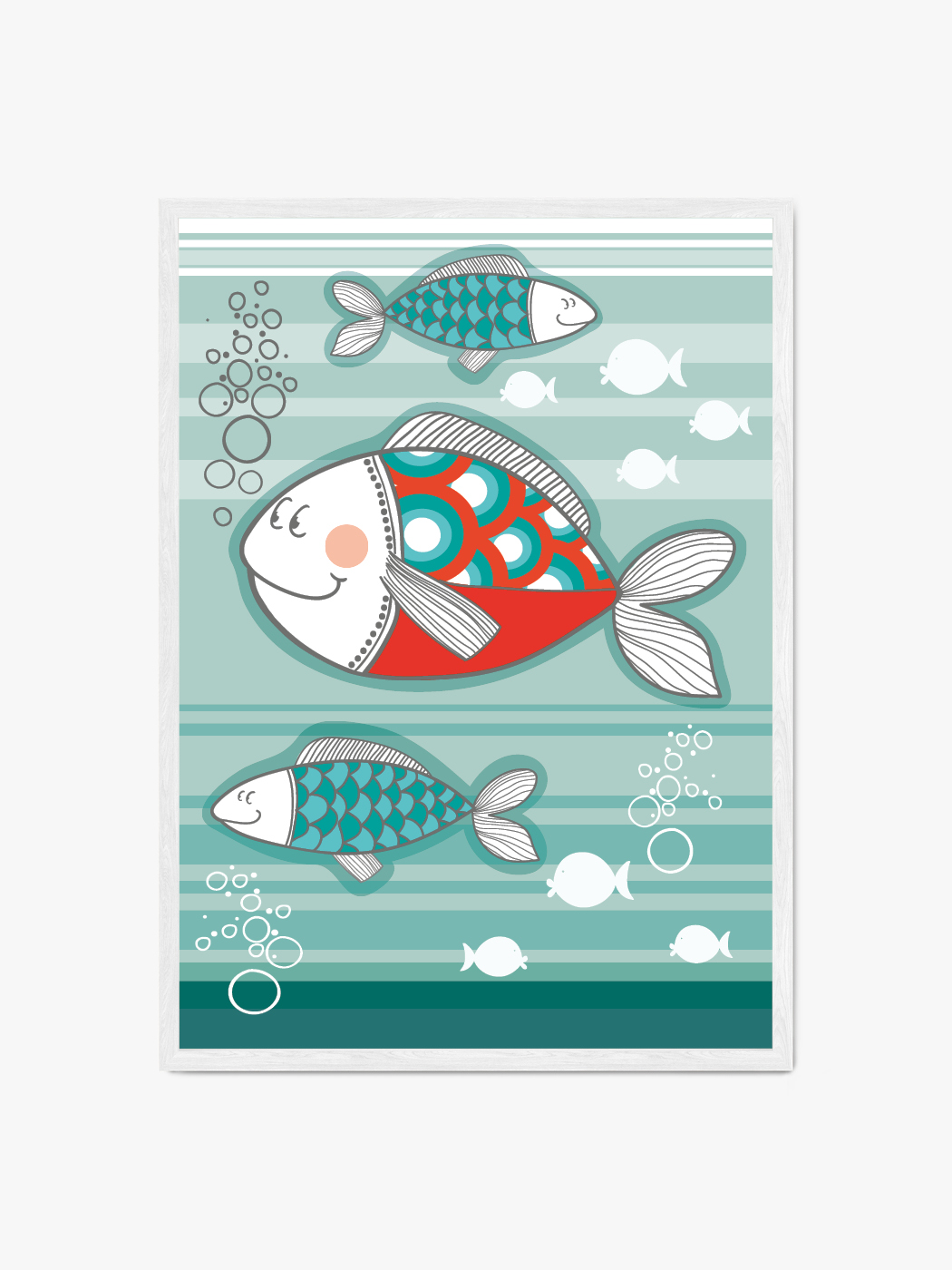 Obraz akustyczny - Plakat dziecięcy pływające rybki - Katarzyna Kamaj-Ługowska