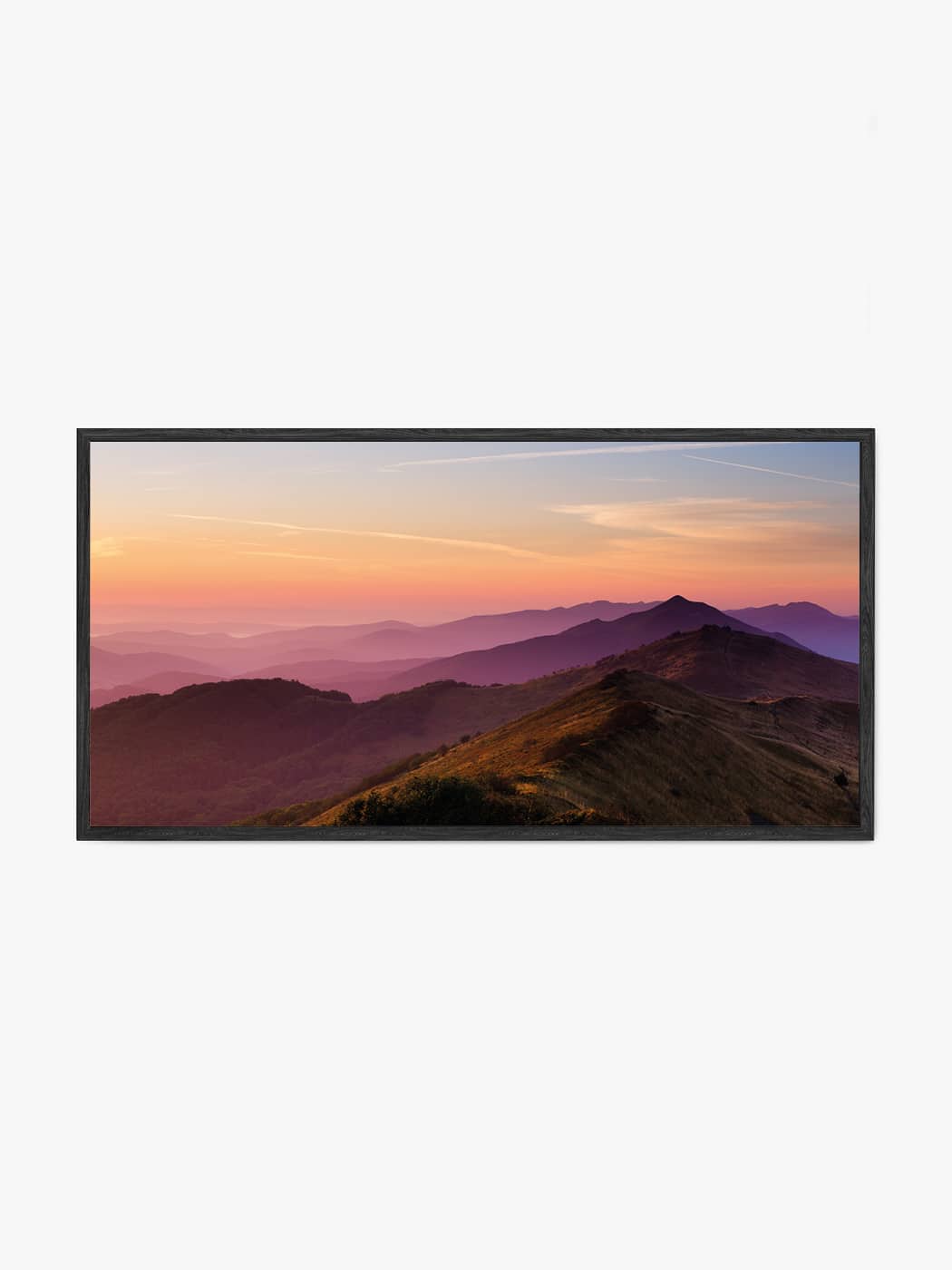 Obraz akustyczny ze zdjęcia - Różowe i fioletowe wzgórza i doliny tuż po zachodzie słońca - Łukasz Popielarczyk