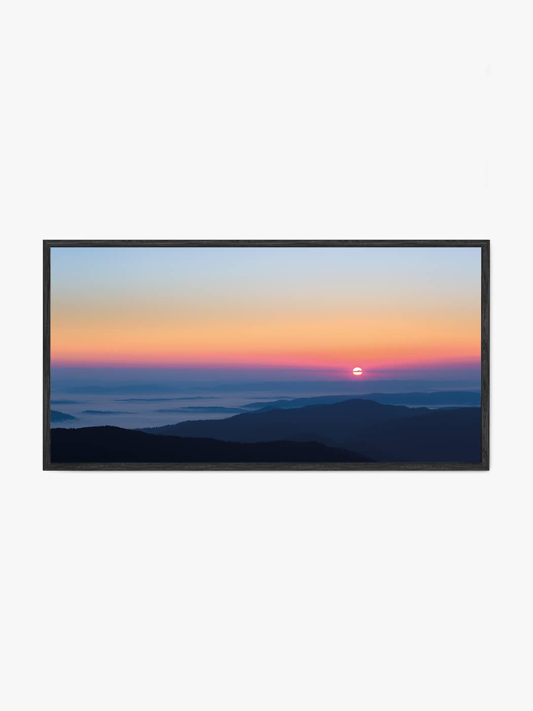 Obraz akustyczny ze zdjęcia - Panorama zachodu słońca nad dolinami górami - Łukasz Popielarczyk