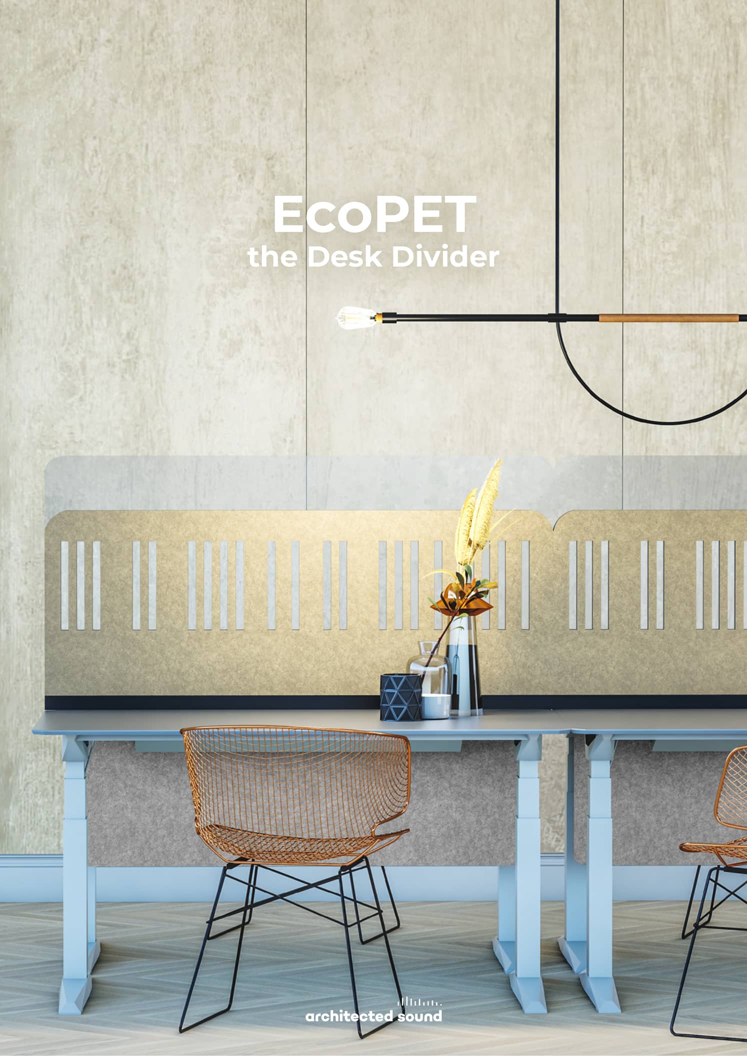 Broszura biurkowego ekranu dźwiękochłonnego EcoPET the Desk Divider