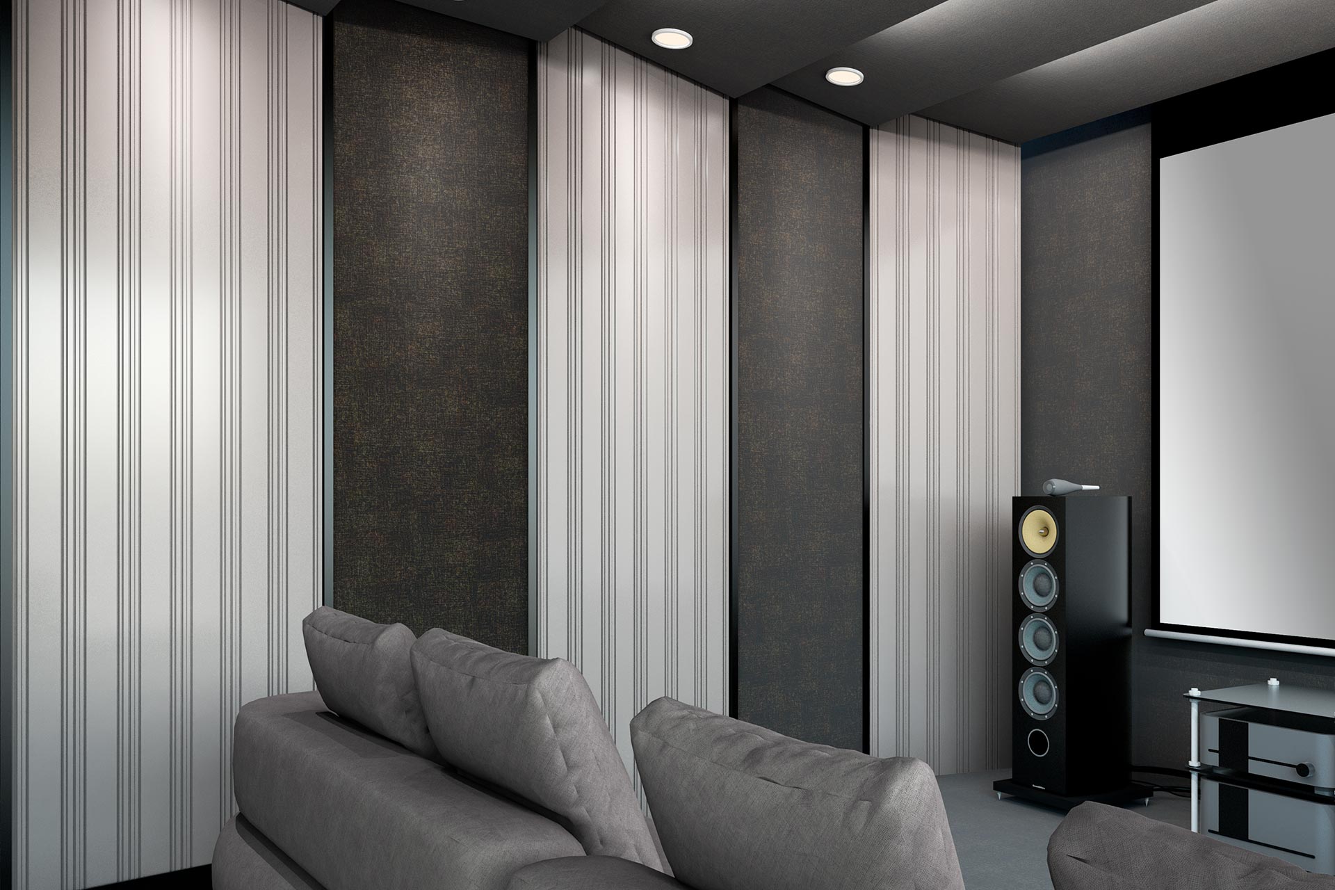 Adaptacja akustyczna Slotbar na ściany w domowym kinie