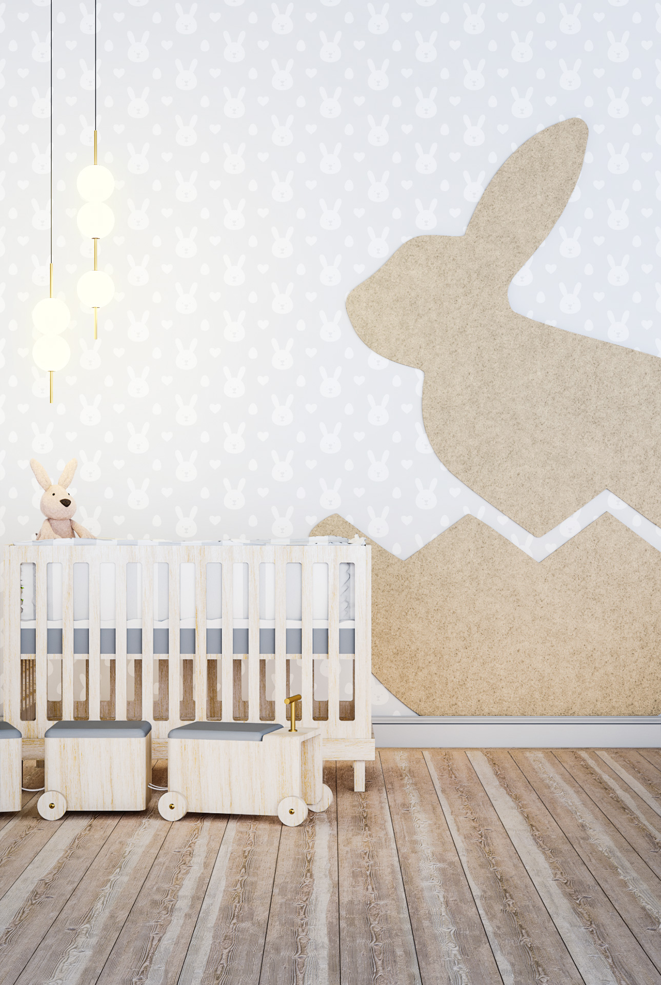 Decorative sound absorbing soft panel for walls in baby room