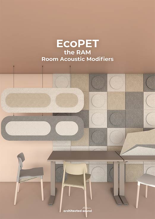 Brochure cover of acoustic products EcoPET the RAM