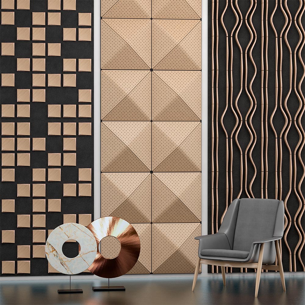 Acoustic wooden wall cladding