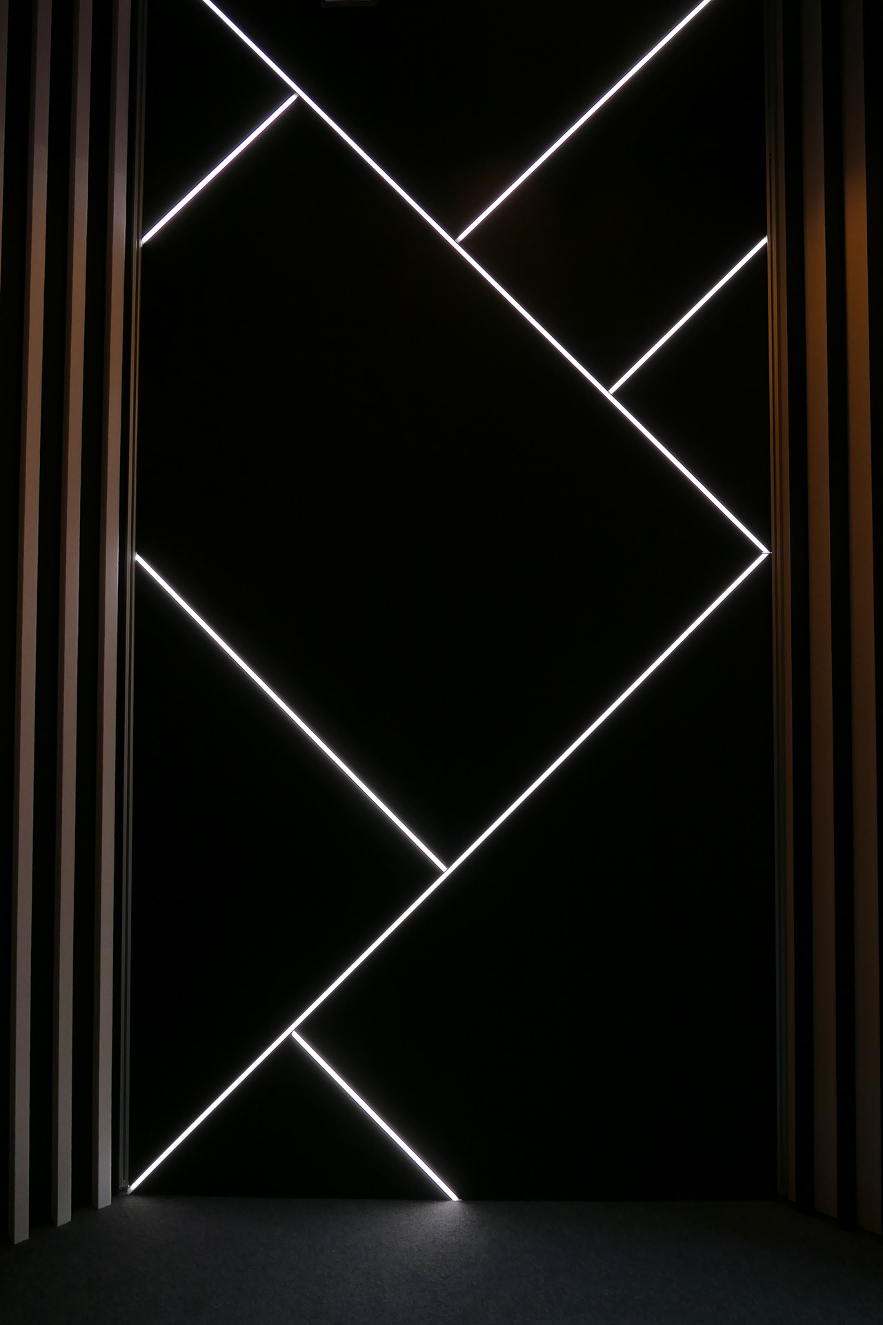 Sound absorbption acoustic wall cladding with decorative lighting led line