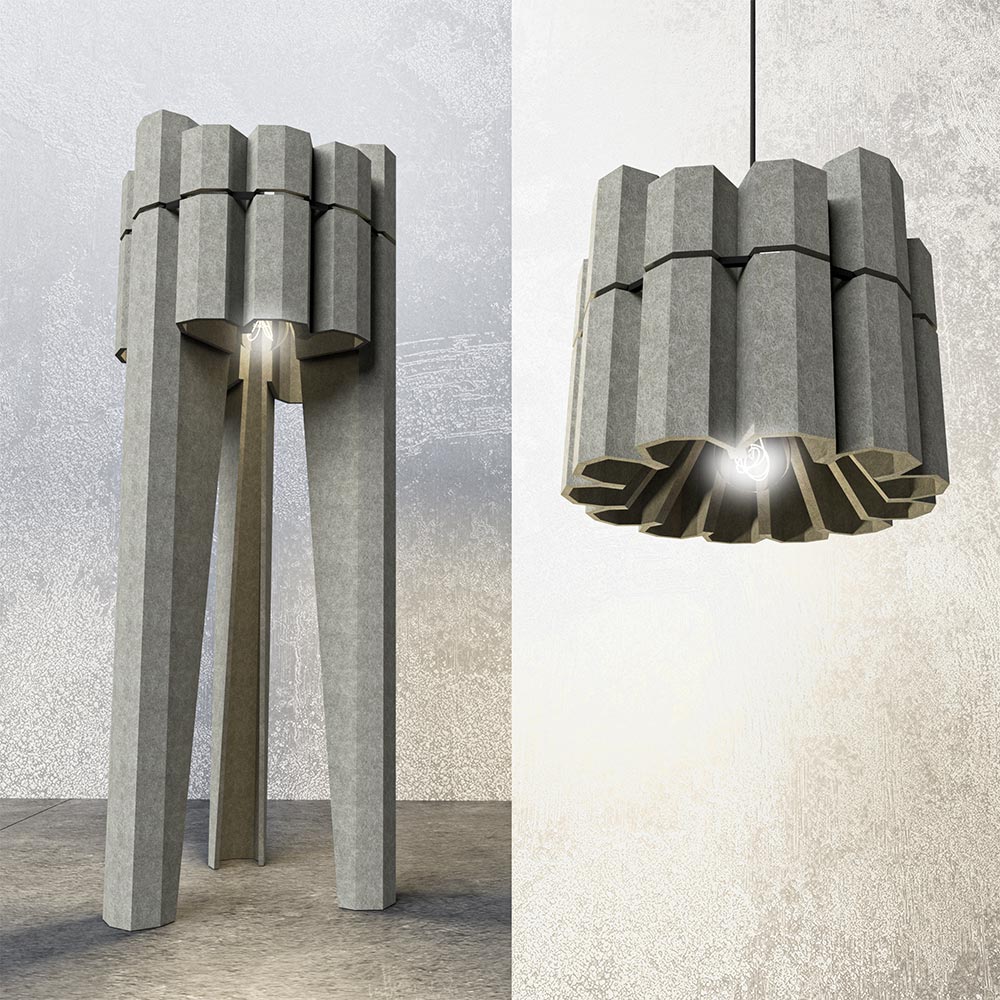 Acoustic light fitting ceiling floor lamp