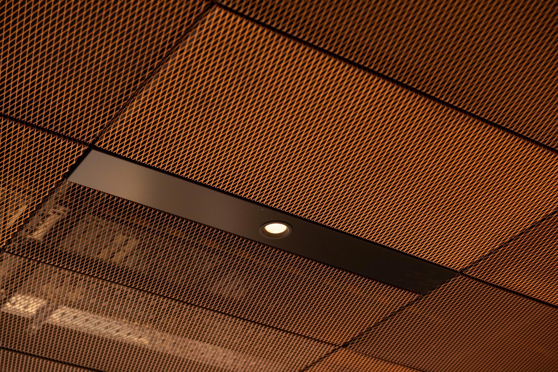 Metal mesh ceiling in National Library in Warsaw, Poland