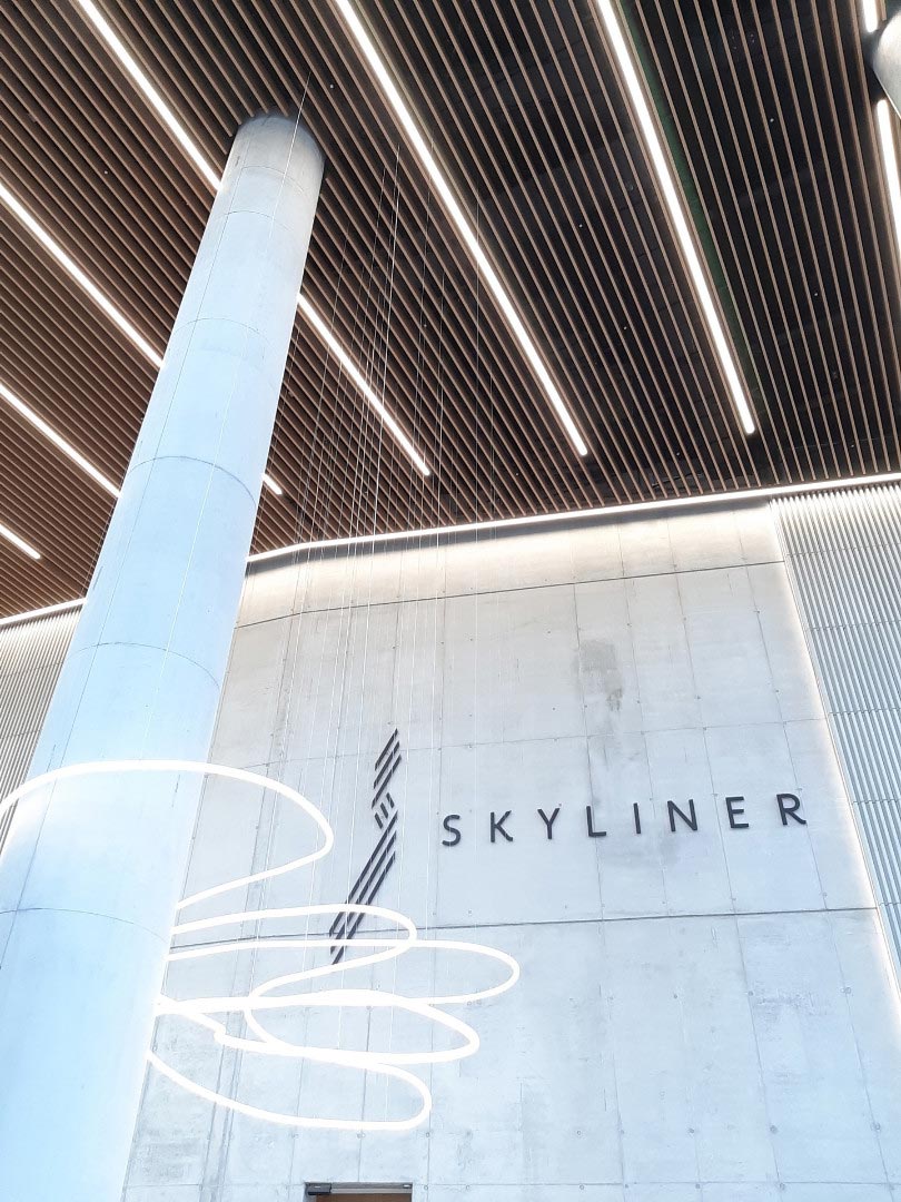 Metal ceiling of Skyliner office building in Warsaw, Poland
