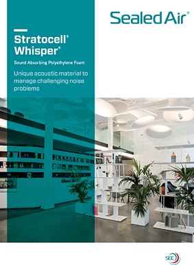 Brochure of Stratocell Whisper lightweight sound absorbing acoustic panels user